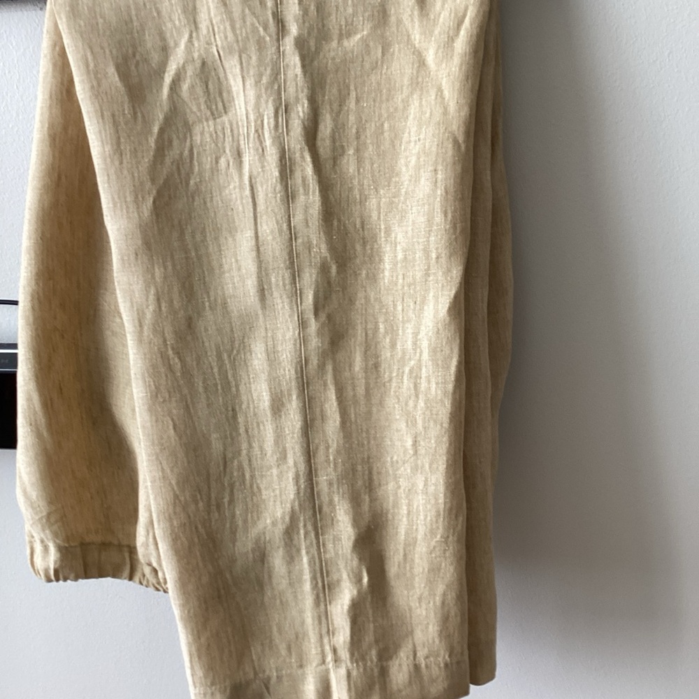 Eskandar camel color Linen Pants Women's Size 1 Plus size US 14-18